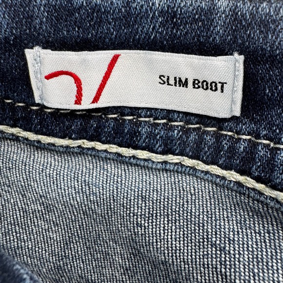 VIGOSS Womens Slim Boot Jeans Dark Wash Embroidered Pockets Size 18 Boho Western - Picture 3 of 12